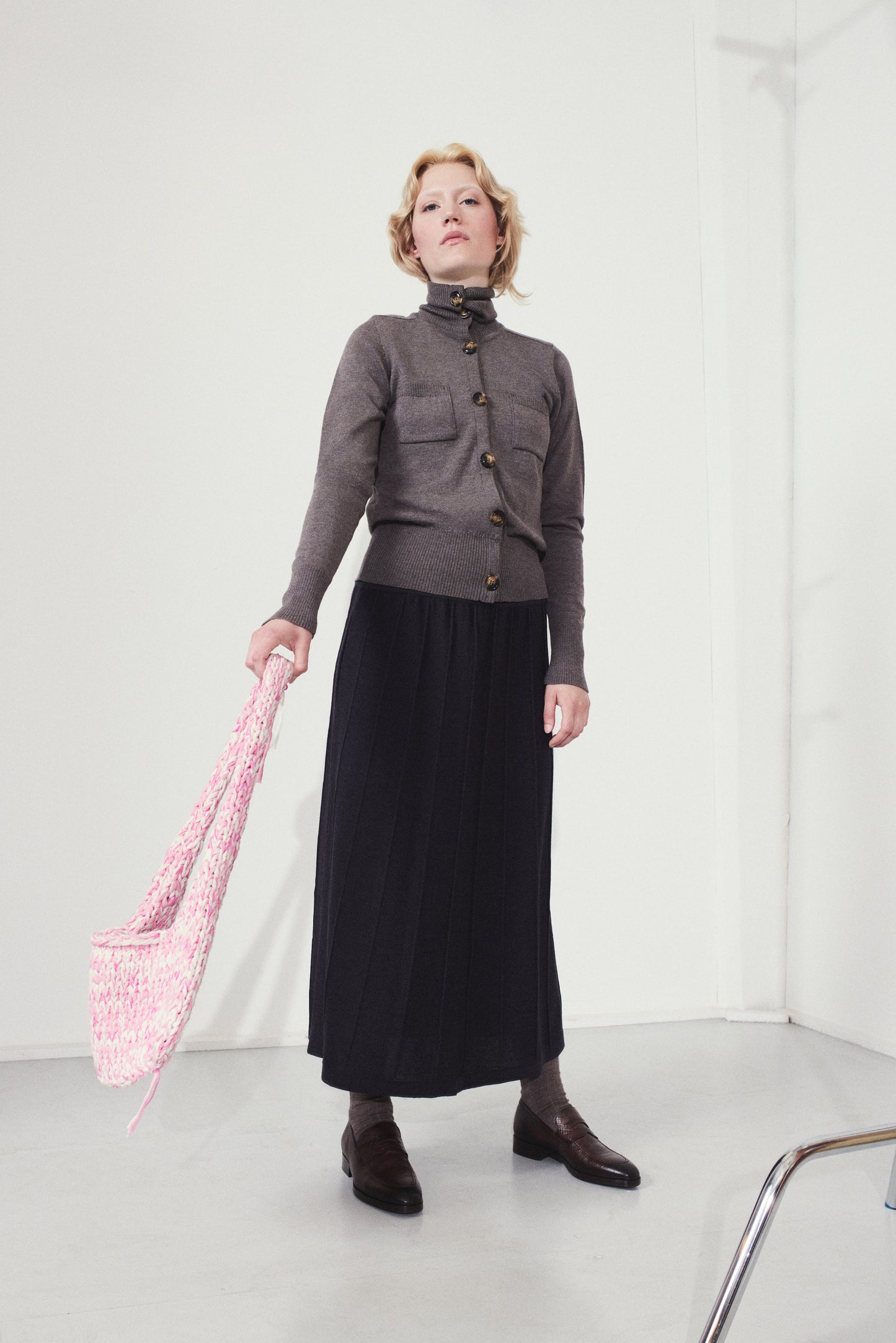 Knitted Skirt Brown Melange