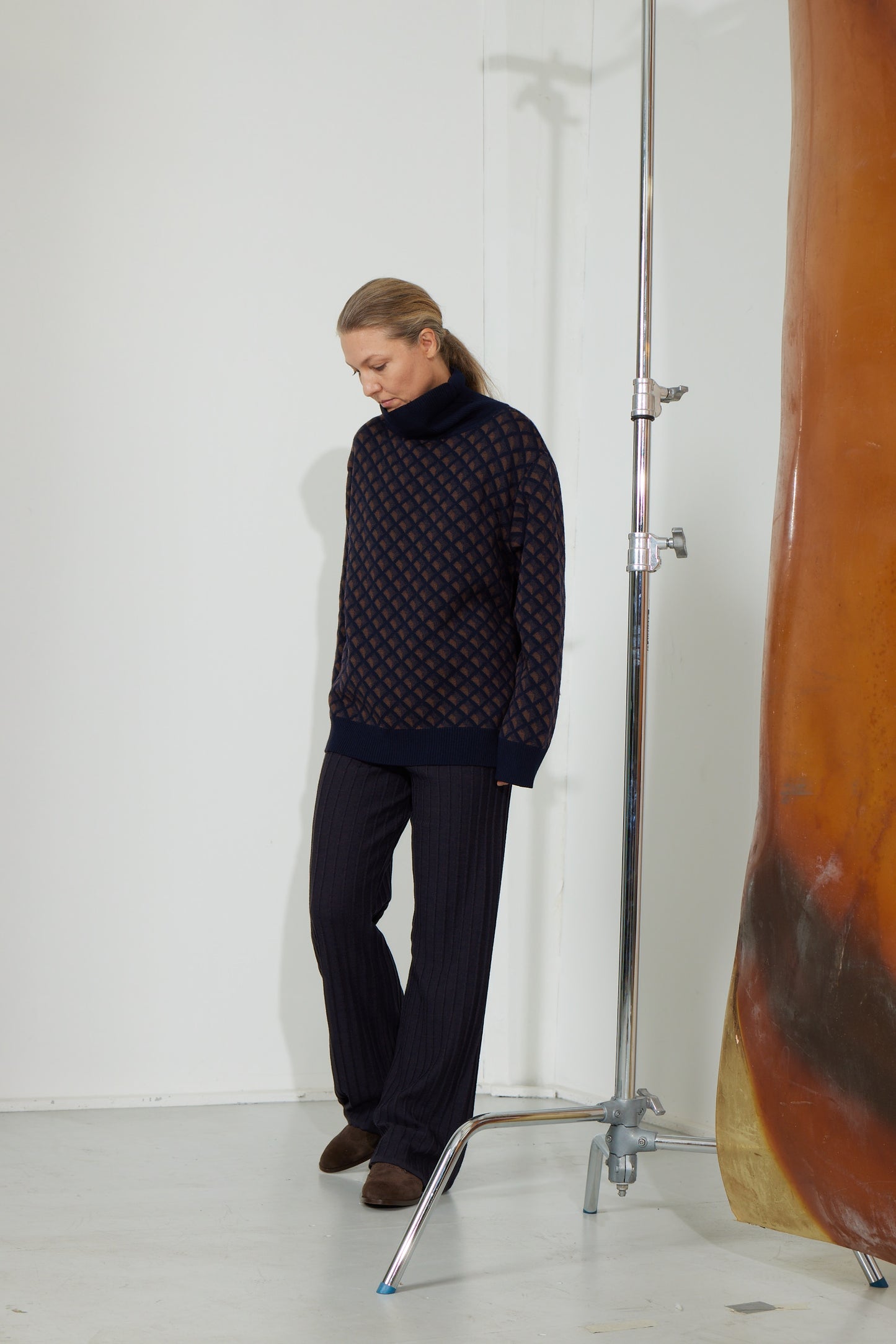 Knitted Pants Brown Melange
